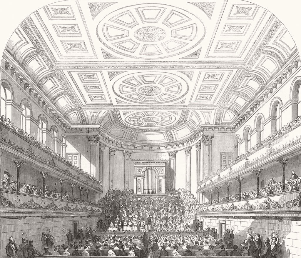 BRADFORD. The Saltaire Concert in St. George's Hall. Yorkshire 1853 old print